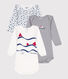 Lot de 3 bodies manches longues en coton bébé