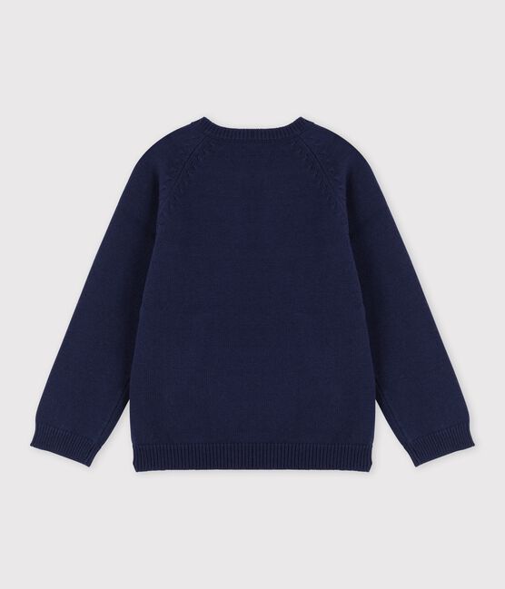 Pull laine et coton enfant garçon bleu SMOKING