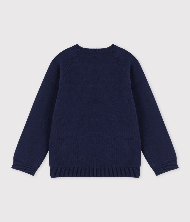 Pull laine et coton enfant gar&ccedil;on bleu SMOKING