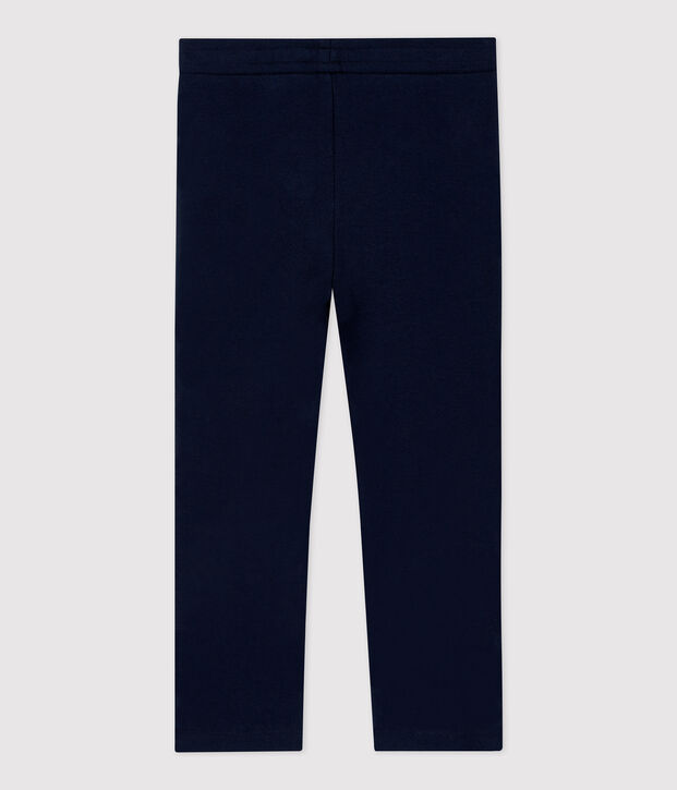 Pantalon confortable en coton enfant fille bleu marine