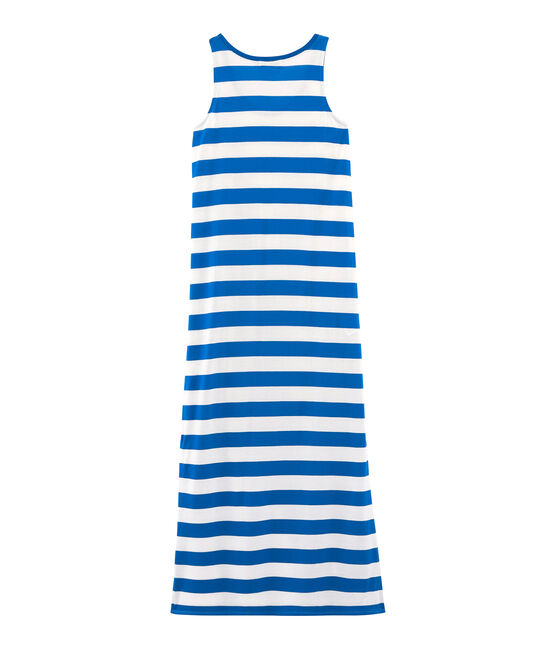 Robe sans manche femme bleu RIYADH/blanc MARSHMALLOW