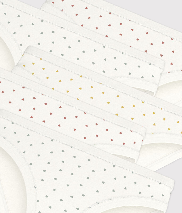 Lot de 5 culottes petits c&oelig;ur en coton petite fille variante 1