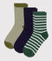 3 paires de chaussettes enfant rayées en coton variante 1