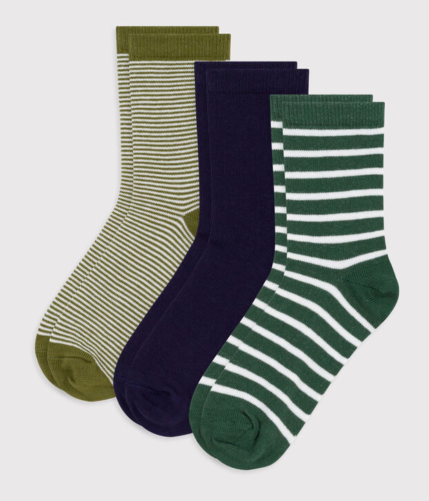 3 paires de chaussettes enfant ray&eacute;es en coton multicouleur