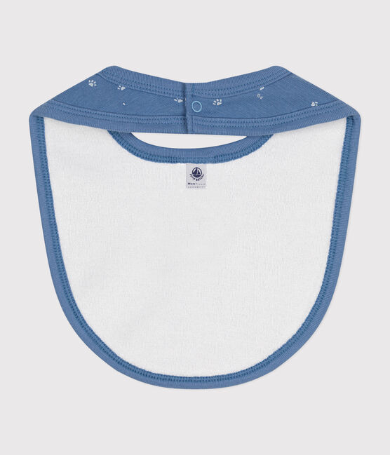 Bavoir bébé en coton bleu BEACH/ MARSHMALLOW