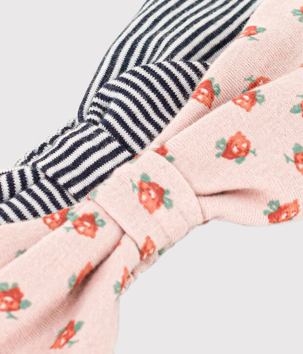 Lot de 2 bandeaux en coton b&eacute;b&eacute; multicouleur