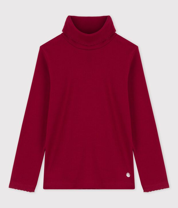 Sous-pull en coton fille rouge