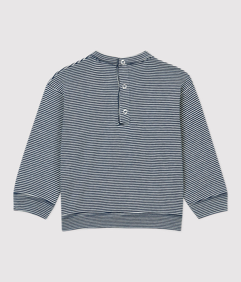 Tee-shirt en coton b&eacute;b&eacute; bleu MEDIEVAL/blanc MARSHMALLOW