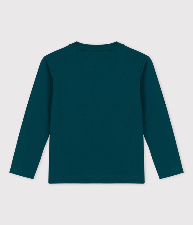Tee-shirt manches longues en coton enfant gar&ccedil;on vert