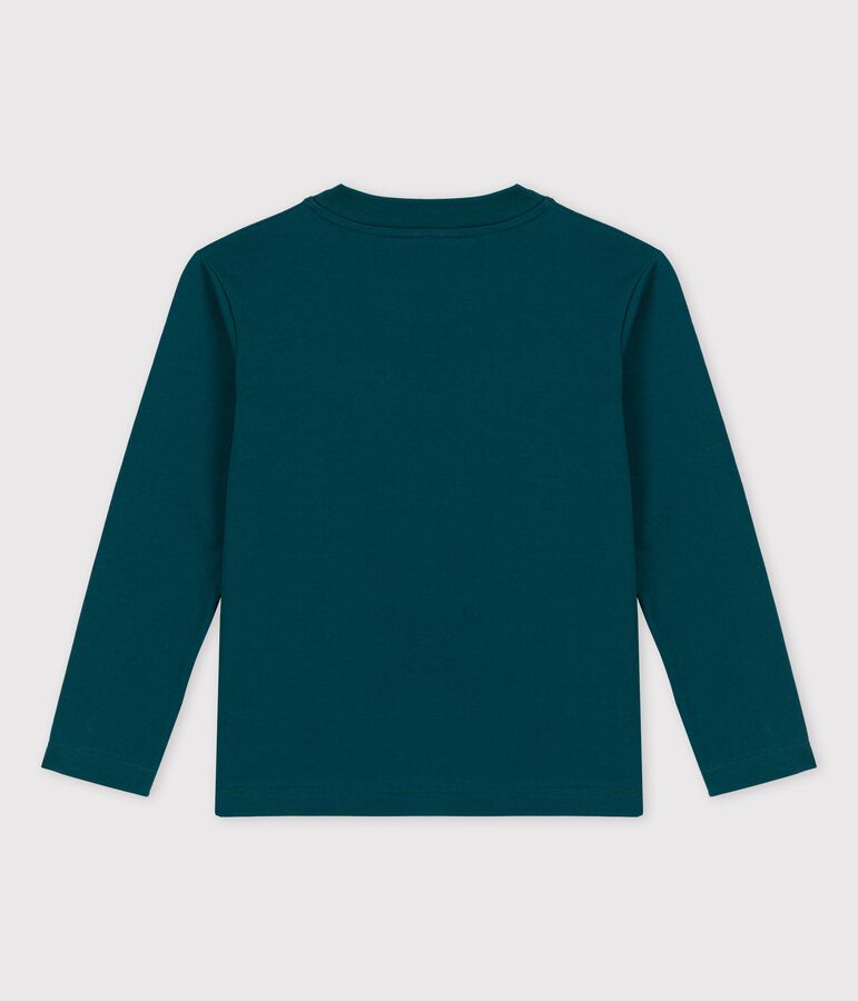 Tee-shirt manches longues en coton enfant gar&ccedil;on vert