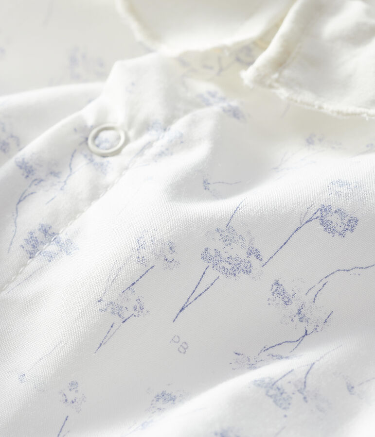 Combicourt b&eacute;b&eacute; fille en popeline blanc MARSHMALLOW/blanc MULTICO