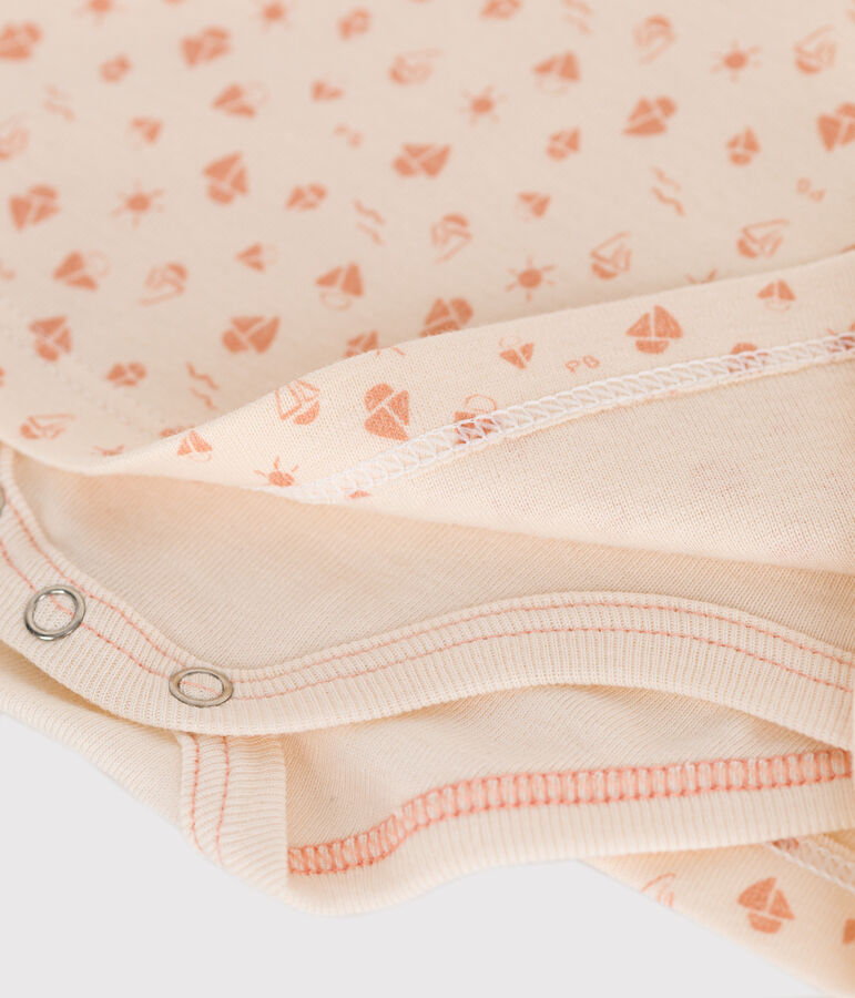 Robe b&eacute;b&eacute; en coton &agrave; manches courtes et body int&eacute;gr&eacute; AVALANCHE/ ABRICOT OVS