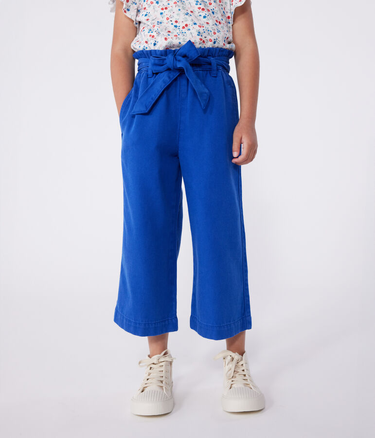 Pantalon enfant en m&eacute;lange coton et lyocell. bleu SURF