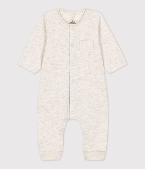 Combinaison longue unie en tubique bio bébé beige MONTELIMAR CHINE