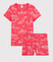 Pyjacourt imprimé Paris petite fille en coton rose GROSEILLER/rose FLEUR