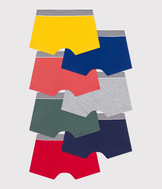 Lot de 7 boxers enfant en coton unis multicouleur
