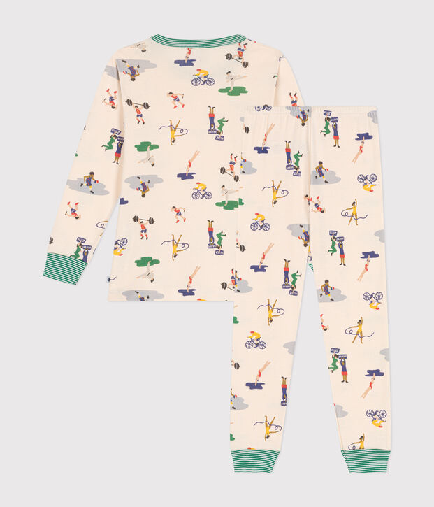 Pyjama en coton imprim&eacute; multi sports enfant &eacute;cru/multicouleur