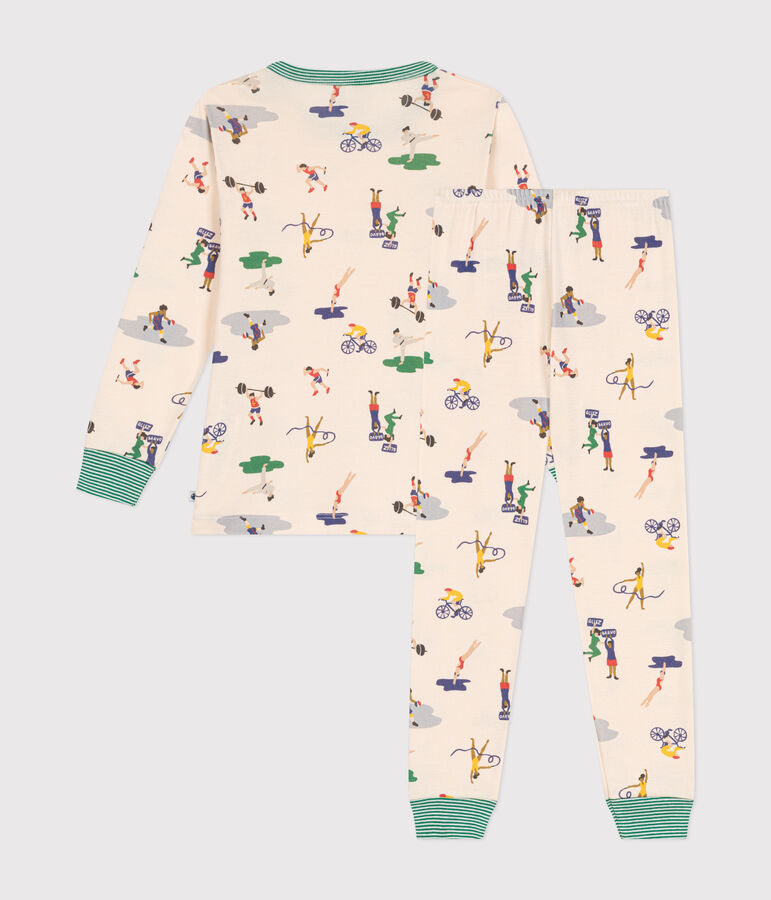 Pyjama en coton imprim&eacute; multi sports enfant blanc AVALANCHE/ MULTICO