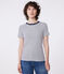 Tee-shirt l'Iconique en coton rayé femme blanc MARSHMALLOW/bleu SMOKING