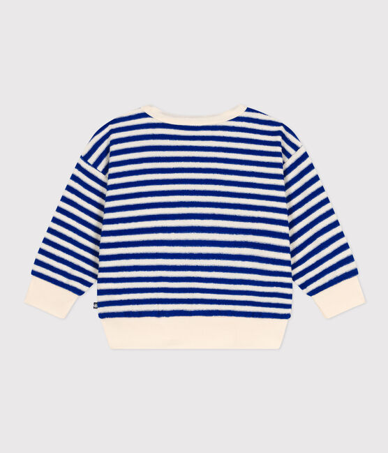 Sweatshirt en bouclette éponge bébé bleu SURF/ AVALANCHE
