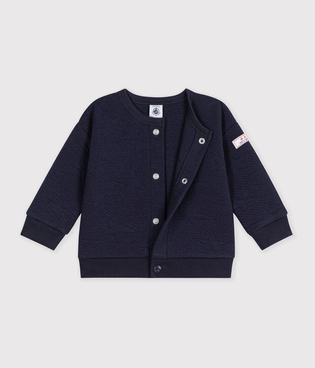 Cardigan b&eacute;b&eacute; en coton &eacute;pais motifs &eacute;toiles bleu marine