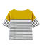 Marinière manches courtes femme jaune BAMBOO/blanc MARSHMALLOW/ SMOKING
