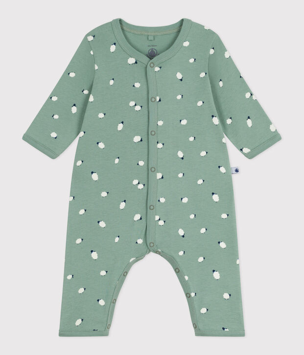 Pyjama b&eacute;b&eacute; sans pieds en coton imprim&eacute; vert/multicouleur