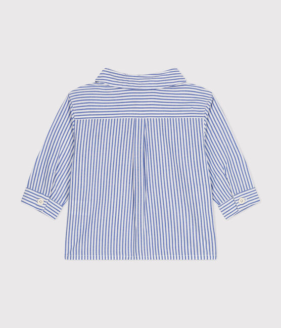 Chemise en popeline rayée bébé GAULOISE/ MARSHMALLOW