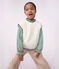 Pull &agrave; torsades enfant en laine et coton sans manche blanc