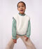 Pull &agrave; torsades enfant en laine et coton sans manche blanc