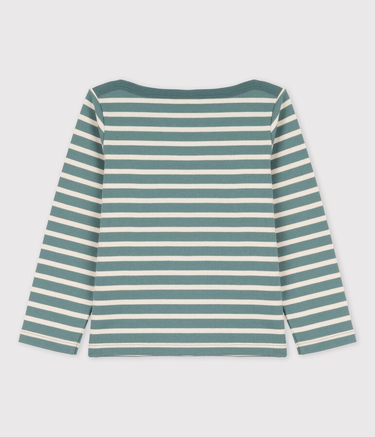 Marini&egrave;re en coton enfant fille / gar&ccedil;on vert BRUT/blanc AVALANCHE