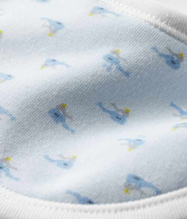 Bavoir b&eacute;b&eacute; en c&ocirc;te bleu/multicouleur