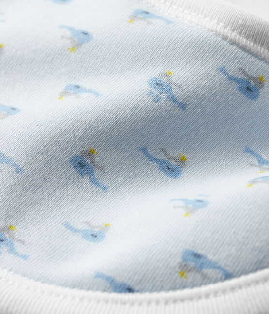 Bavoir bébé en côte bleu FRAICHEUR/blanc MULTICO