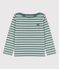 Marinière en coton enfant fille / garçon vert BRUT/blanc AVALANCHE