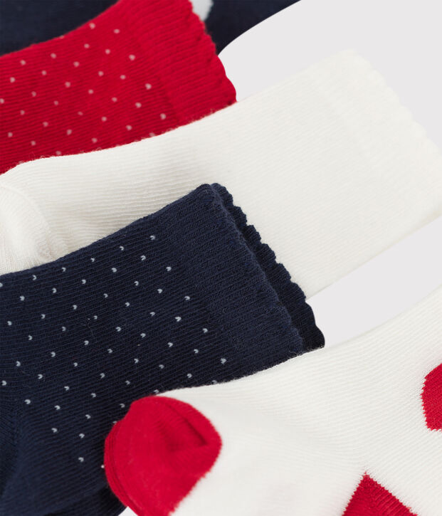 Lot de 5 paires de chaussettes c&oelig;urs b&eacute;b&eacute; multicouleur