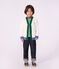 Cardigan enfant en coton uni blanc/multicouleur