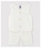 Ensemble deux pièces en popeline rayée bébé garçon blanc MARSHMALLOW/blanc MULTICO
