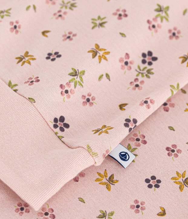 Pyjama en coton imprim&eacute; floral femme rose/multicouleur