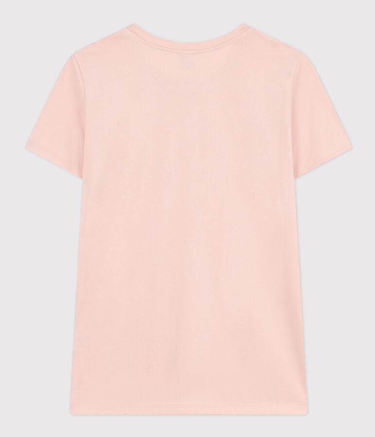 Tee-shirt LE DROIT col rond en coton Femme rose SALINE