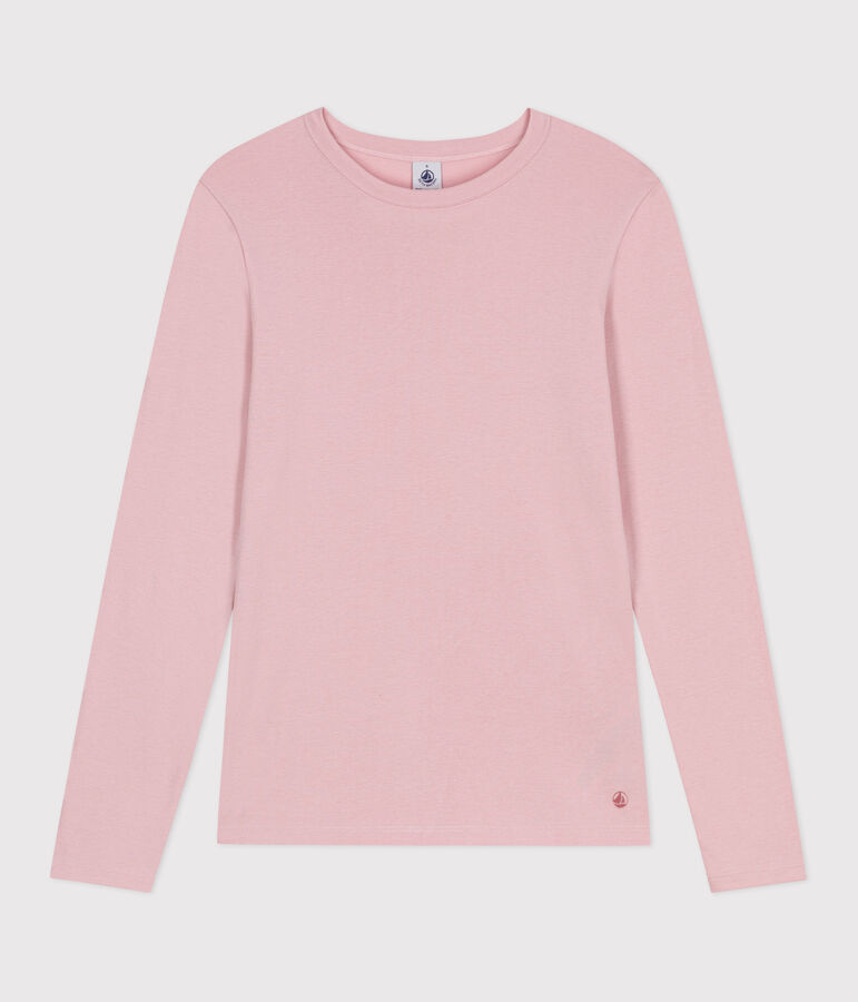 Tee-shirt femme l'iconique en coton manches longues rose JOLI
