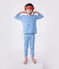 Pyjama déguisement enfant en coton phosphorescent avec cape bleu ALASKA/blanc MULTICO