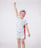 Pyjama short déguisement enfant en coton  cape phosphorescente blanc MARSHMALLOW/blanc MULTICO