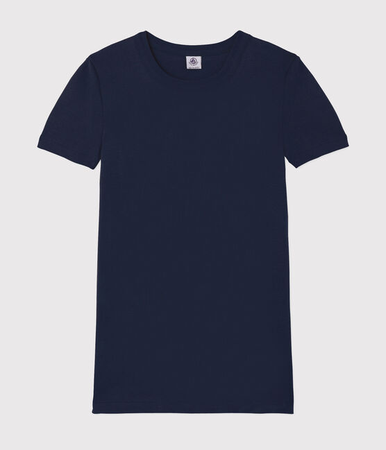 Tee-shirt L'ICONIQUE col rond en coton Femme bleu SMOKING