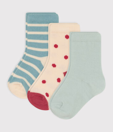 PETIT BATEAU - Lot de 3 paires de chaussettes pois en jersey de coton bébé