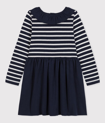 Robe manches longues bimatière enfant fille