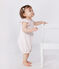 Combinaison courte bébé en coton uni rose FLEUR