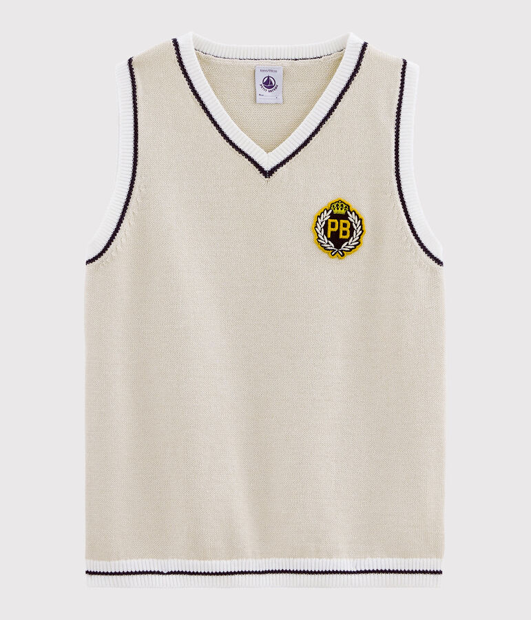 Pull enfant garcon beige FETA