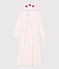 Chemise de nuit et tiare cœur petite fille en velours blanc MARSHMALLOW/rouge TERKUIT