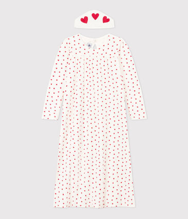 Chemise de nuit et tiare cœur petite fille en velours