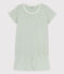 Pyjacourt fleurs fille en coton vert HERBIER/ MARSHMALLOW